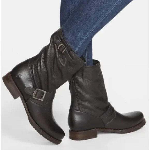 Frye Veronica Shortie Slouch Bootie - Black Stone - Picture 2 of 6